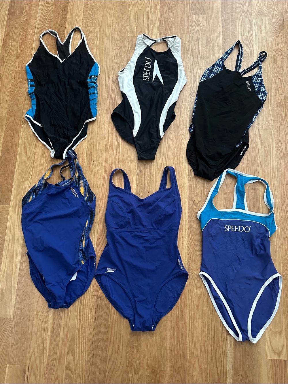 Speedo Women's Blue and Black Mixed One-Piece Swimwear Assortment